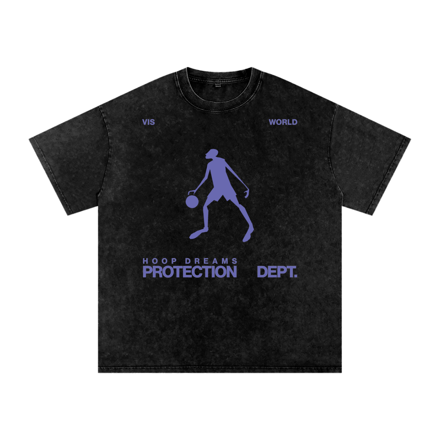 Hoop Dream Protection Dept. Black Acid Wash Oversize T-Shirt